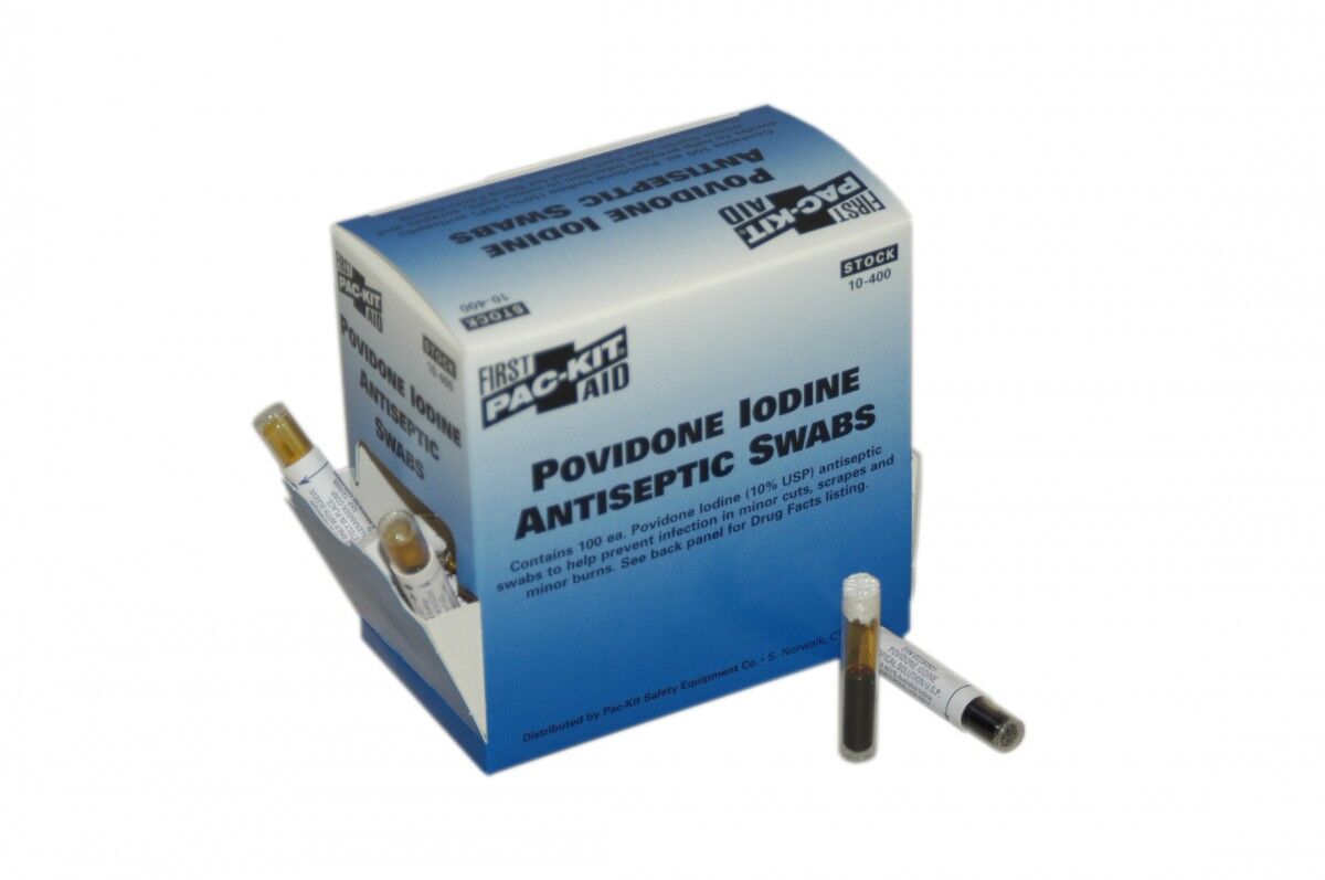 First Aid Only PVP Iodine Swabs Box of 100 10-400 First Aid Only PVP Iodine Swabs Box of 100 10-400